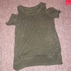 Army green shoulder show tank top size girls large